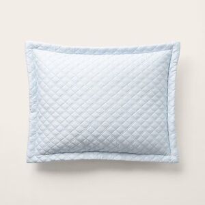 Ralph Lauren Argyle Sateen Blue Hyacinth Quilted Pillow with Insert 12 x 16